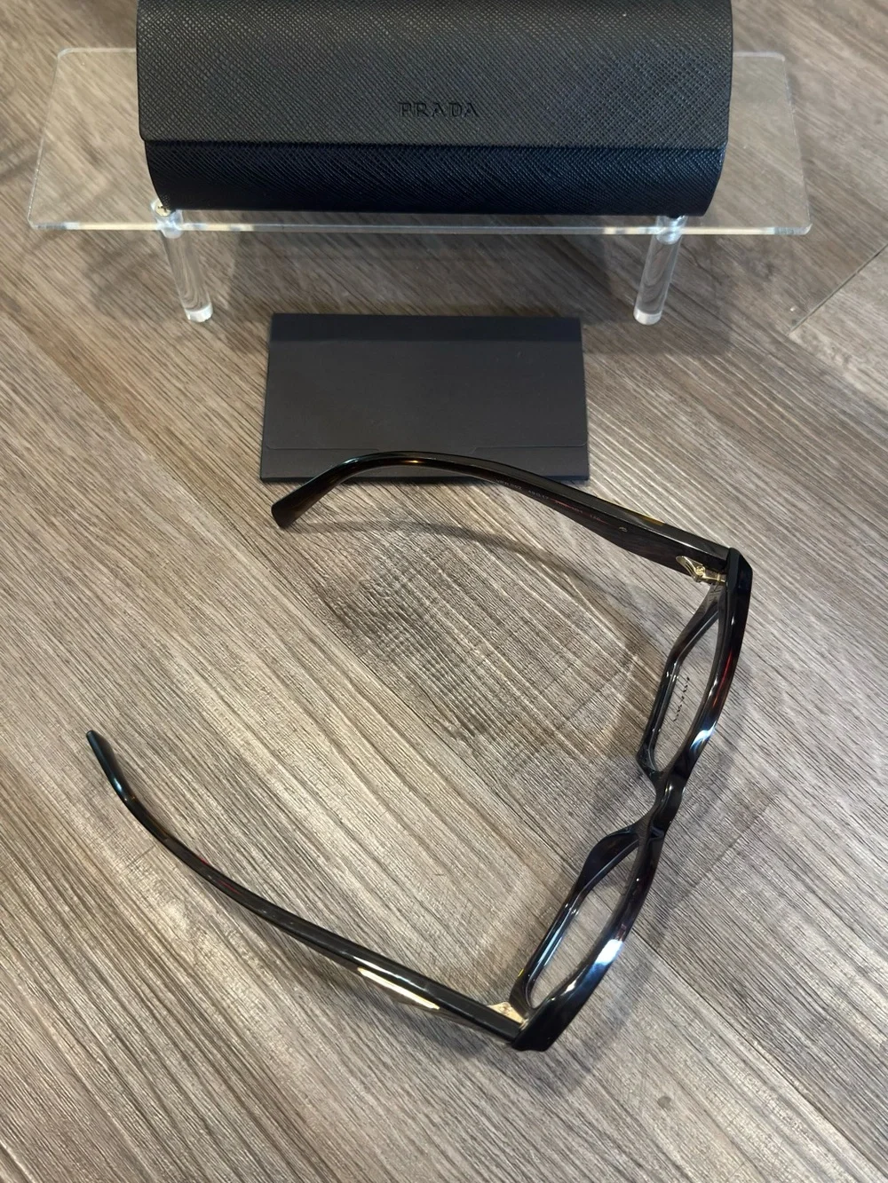 Prada Logo Honey Tortoise Cateye Eyeglasses PR09ZV
